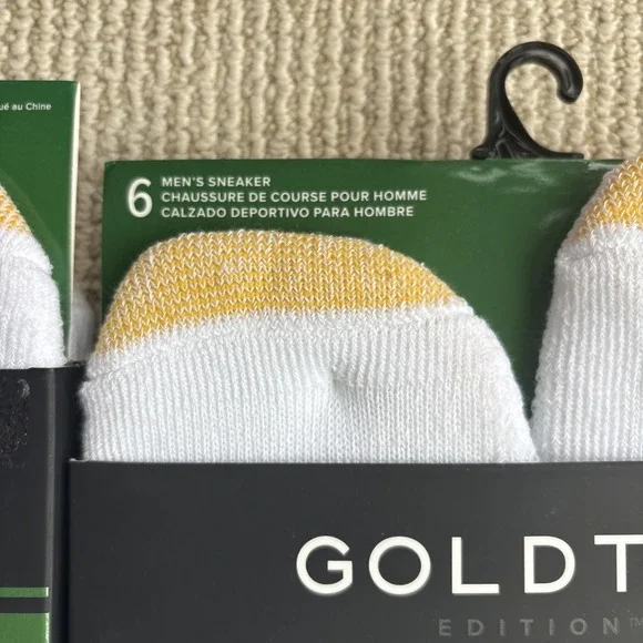 2 Gold Toe Edition 6 Pair White Casual No Show Sneaker Socks Size 6-12.5 - New - Picture 5 of 9